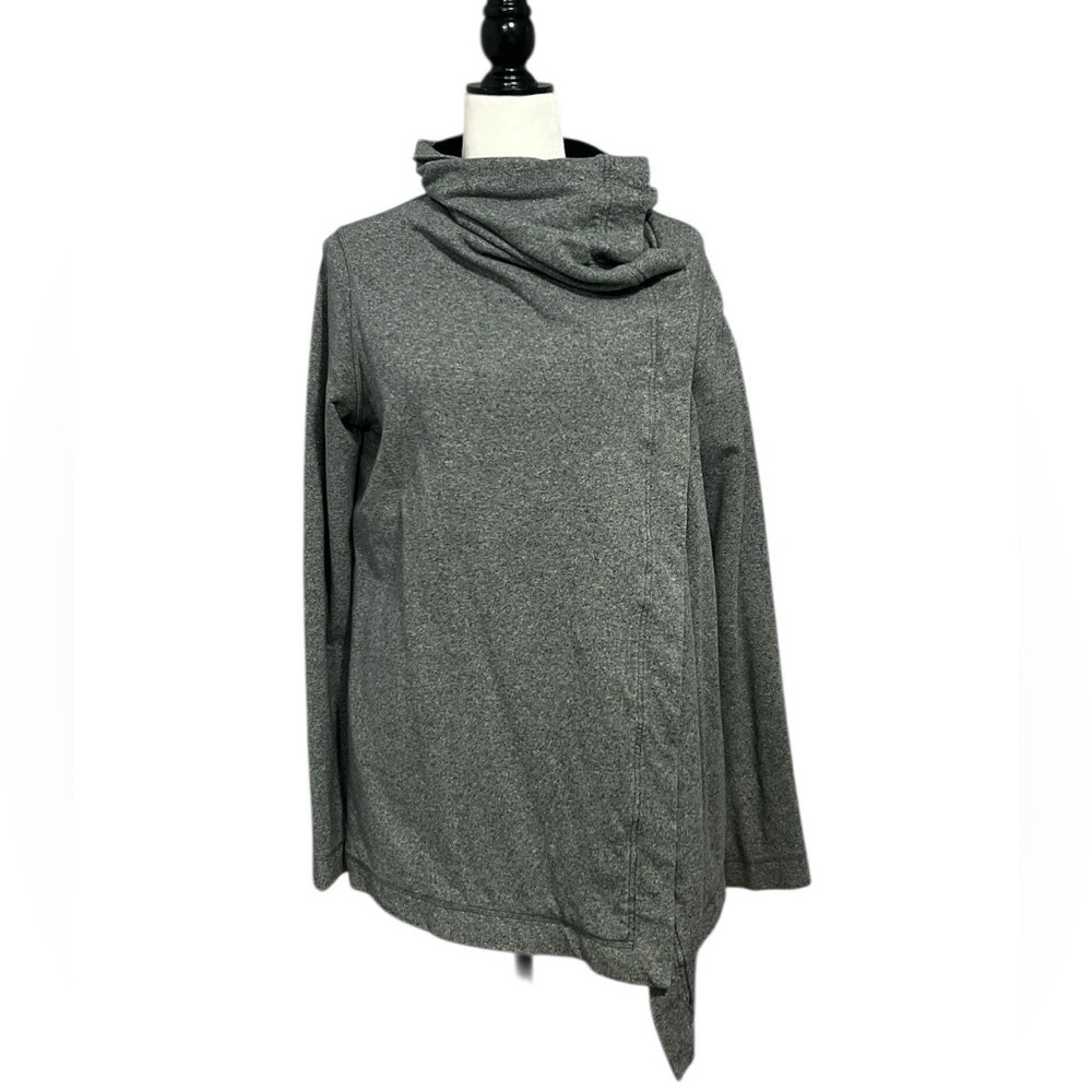 LULULEMON Savasana Wrap Cardigan in Heathered Gray / Black